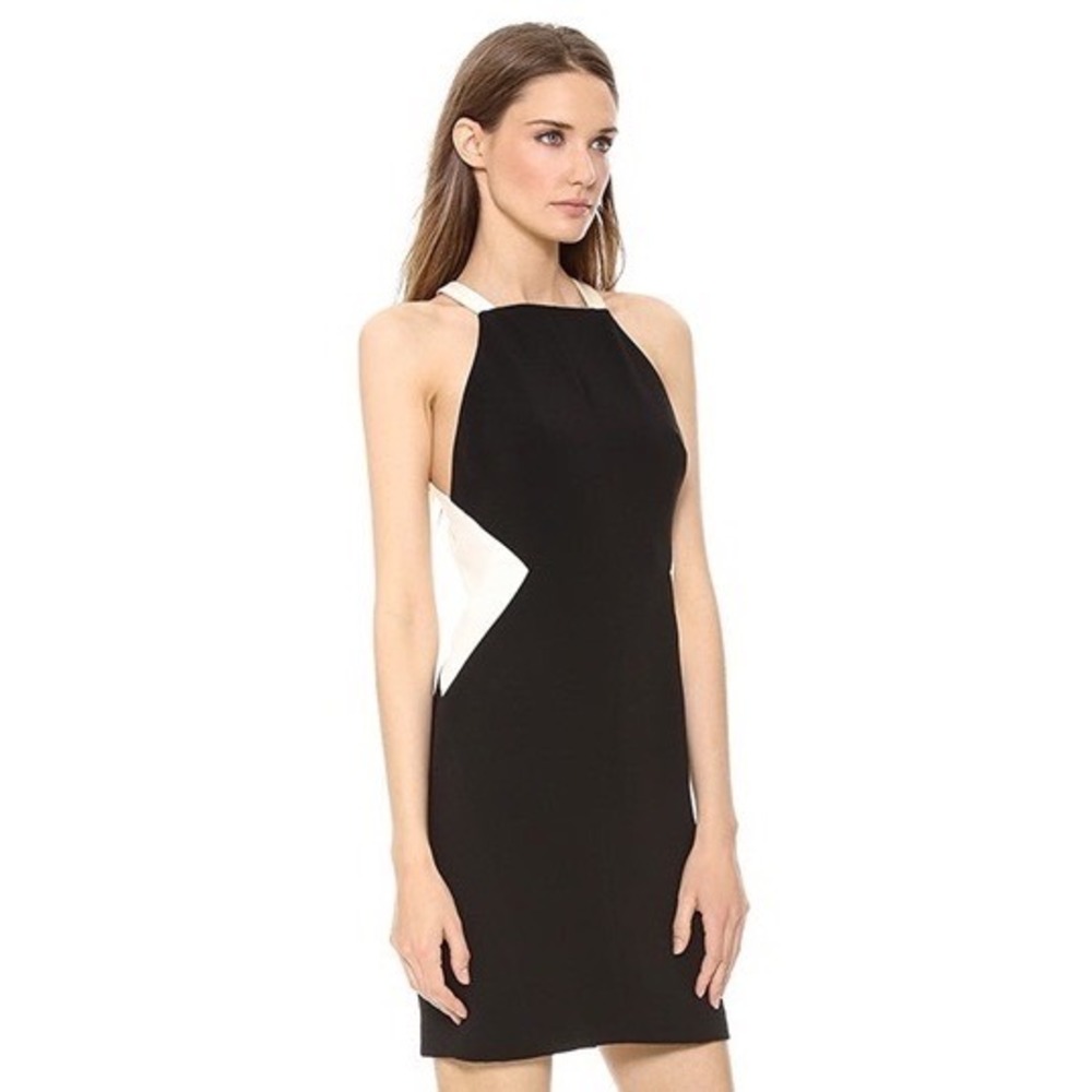 Rag & Bone Colorblock Open Back Mini Dress 4 Black Ivory Cocktail Party Luxury